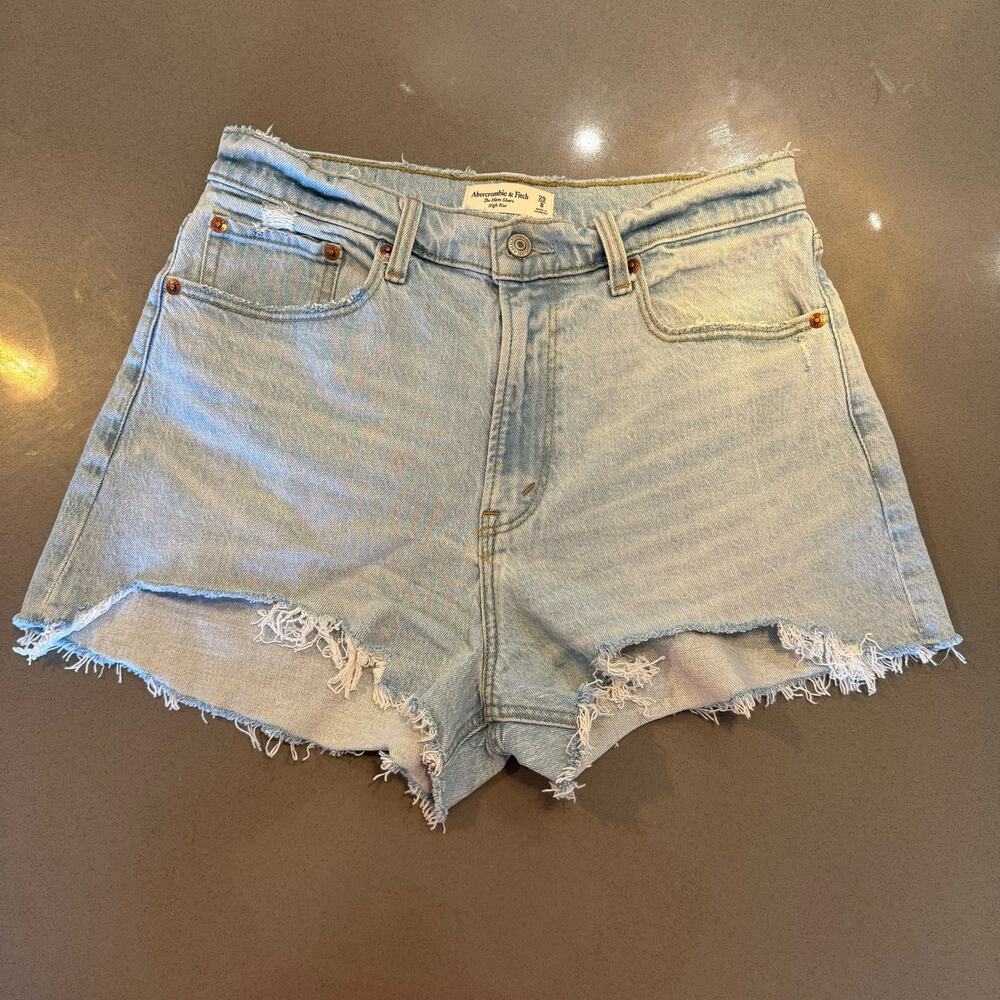 Abercrombie & Fitch The Mom Short High Rise Denim Jean Shorts - Curve Love